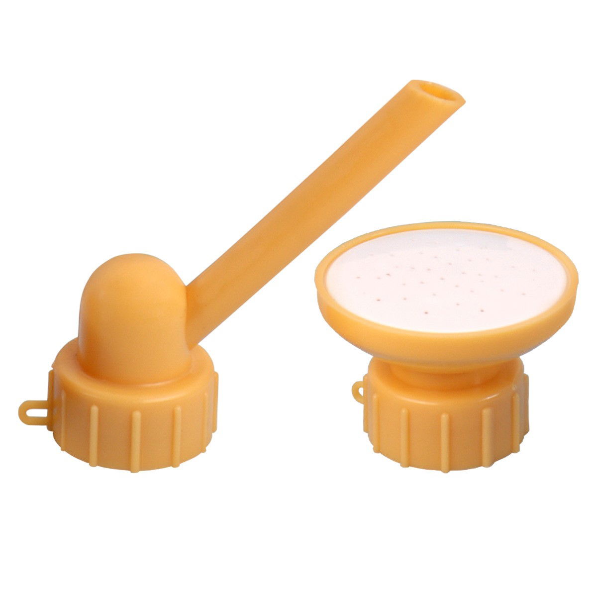 Pentru casa - Set 2 capace de sticla pentru irigat florile Flippy, stropitoare si teava, practic si usor de utilizat, portabil, reutilizabil, 8 x 7.5 cm, galben