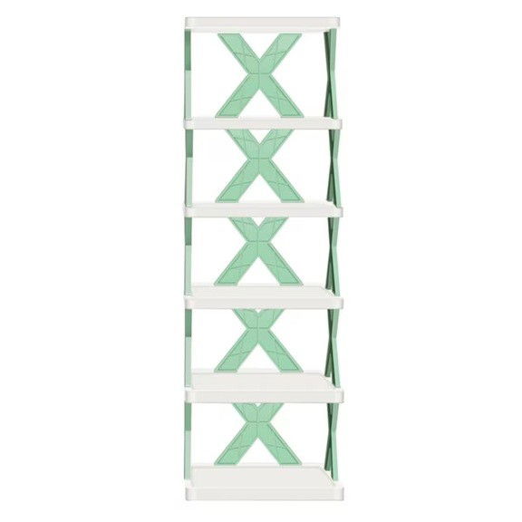 Organizator de Pantofi, Flippy, 5 Straturi, din ABS, Suport Modular, 65.5 x 24 x 26 cm, Turcoaz [3]