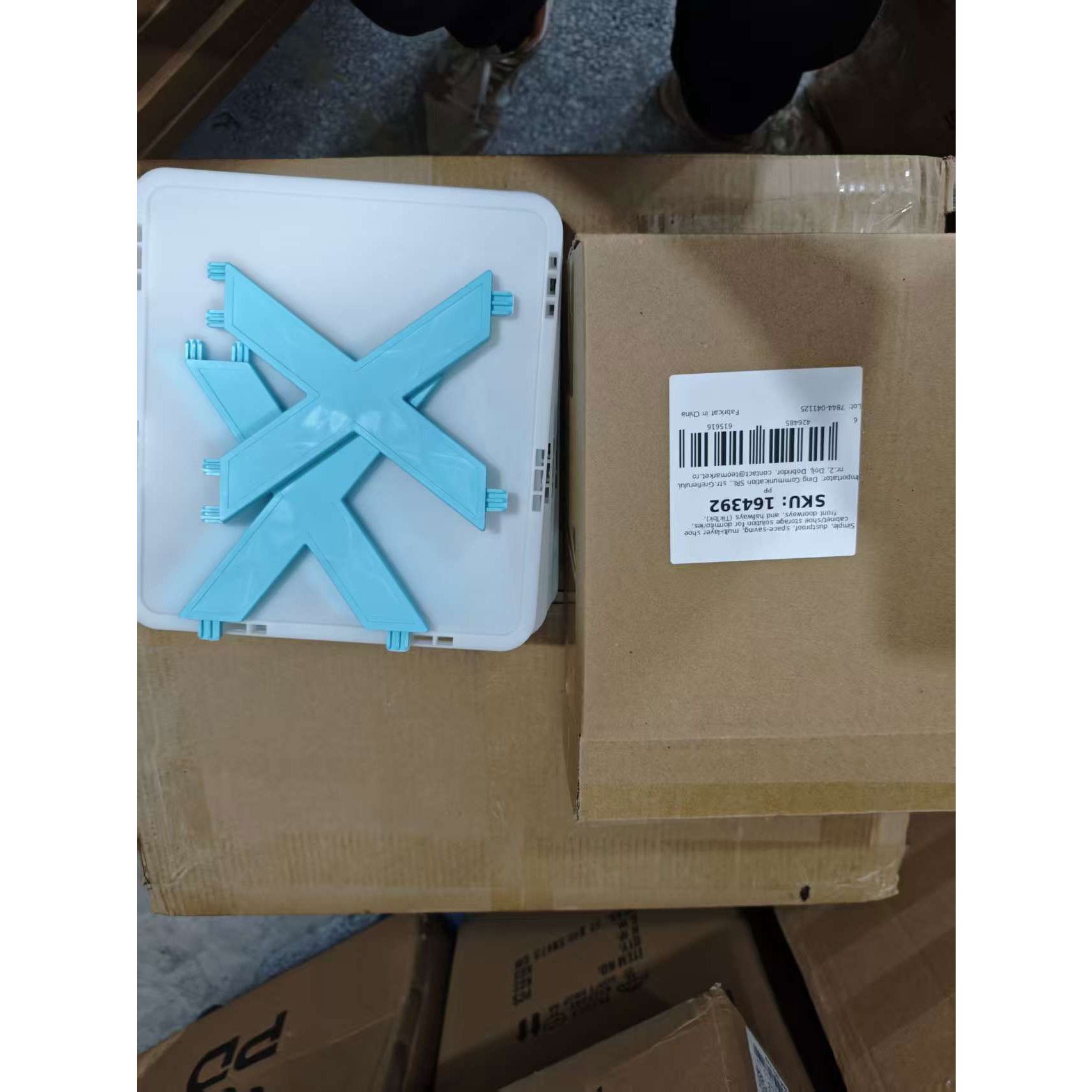 Organizator de Pantofi, Flippy, 5 Straturi, din ABS, Suport Modular, 65.5 x 24 x 26 cm, Turcoaz [6]