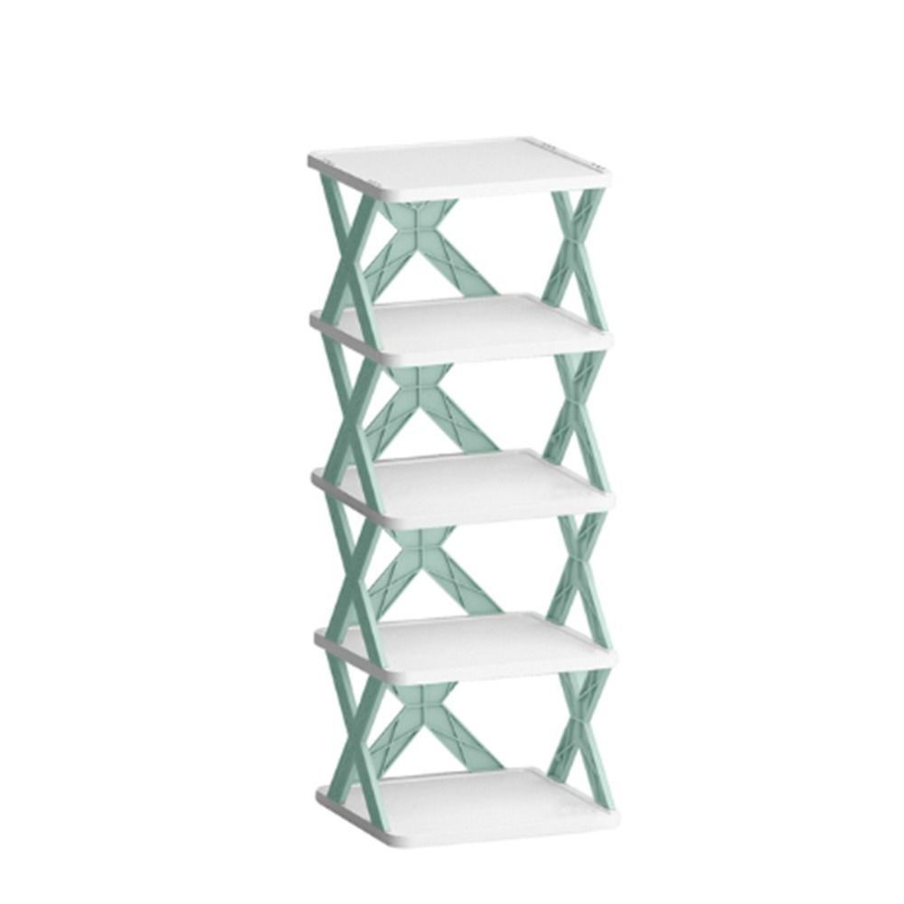 Organizatoare incaltaminte si imbracaminte - Organizator de Pantofi, Flippy, 5 Straturi, din ABS, Suport Modular, 65.5 x 24 x 26 cm, Turcoaz