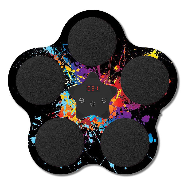 Jucarii interactive - Jucarie de Boxat cu Muzica si Lumini, Flippy, Bluetooth, Incarcare USB, Aplicare cu Ventuze, 5 Tinte, 40x38x8 cm, 930 g, Negru