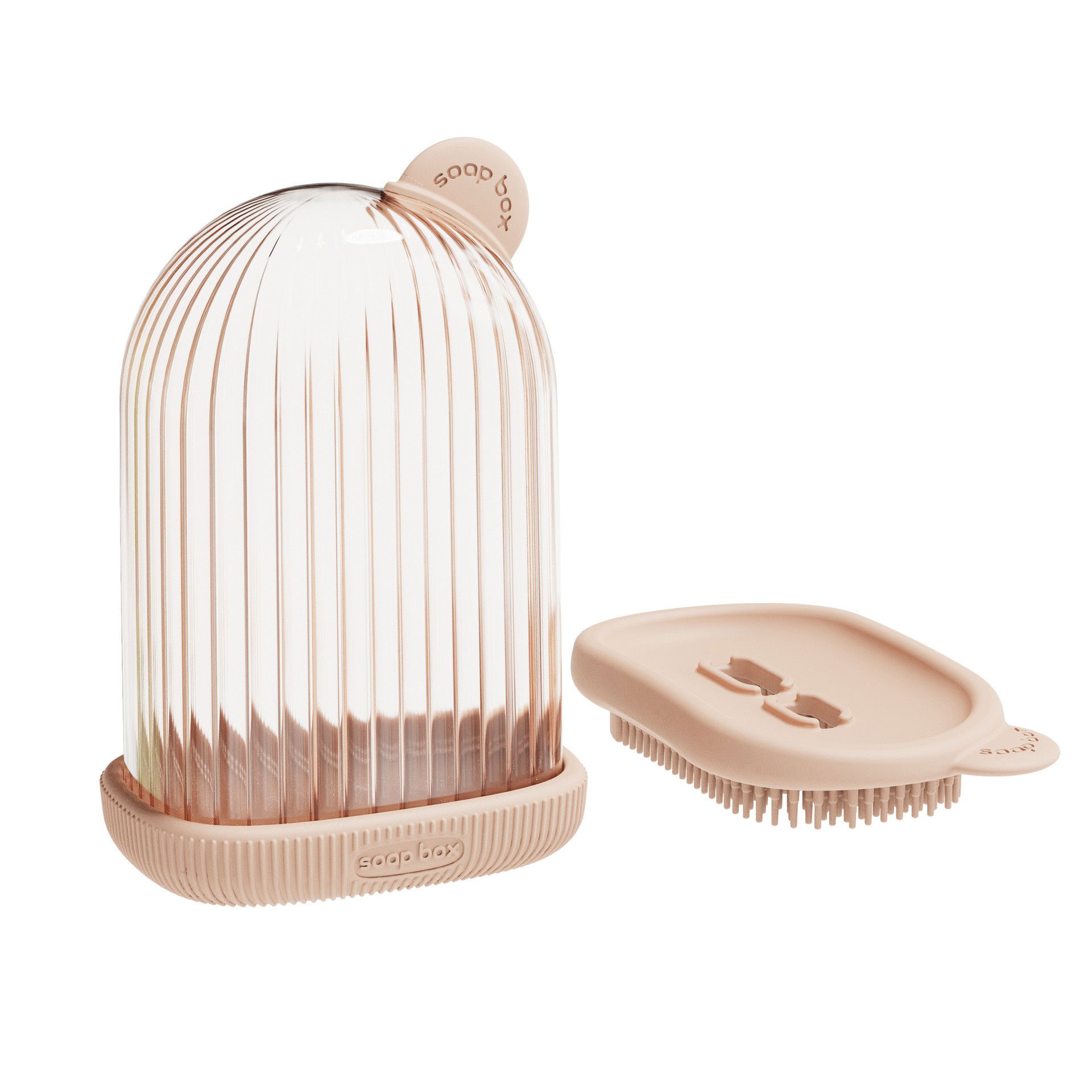 Articole pentru baie - Sapuniera de Calatorie, Flippy, Suport pentru Sapun cu Scurgere a Apei, Recipient cu Capac Depozitare, Savoniera pentru Baie, 12.6x6.1x8.4cm, Roz