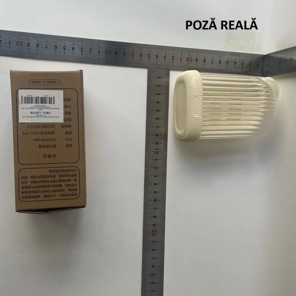 Sapuniera de Calatorie, Flippy, Suport pentru Sapun cu Scurgere a Apei, Recipient cu Capac Depozitare, Savoniera pentru Baie, 12.6x6.1x8.4cm, Crem [5]