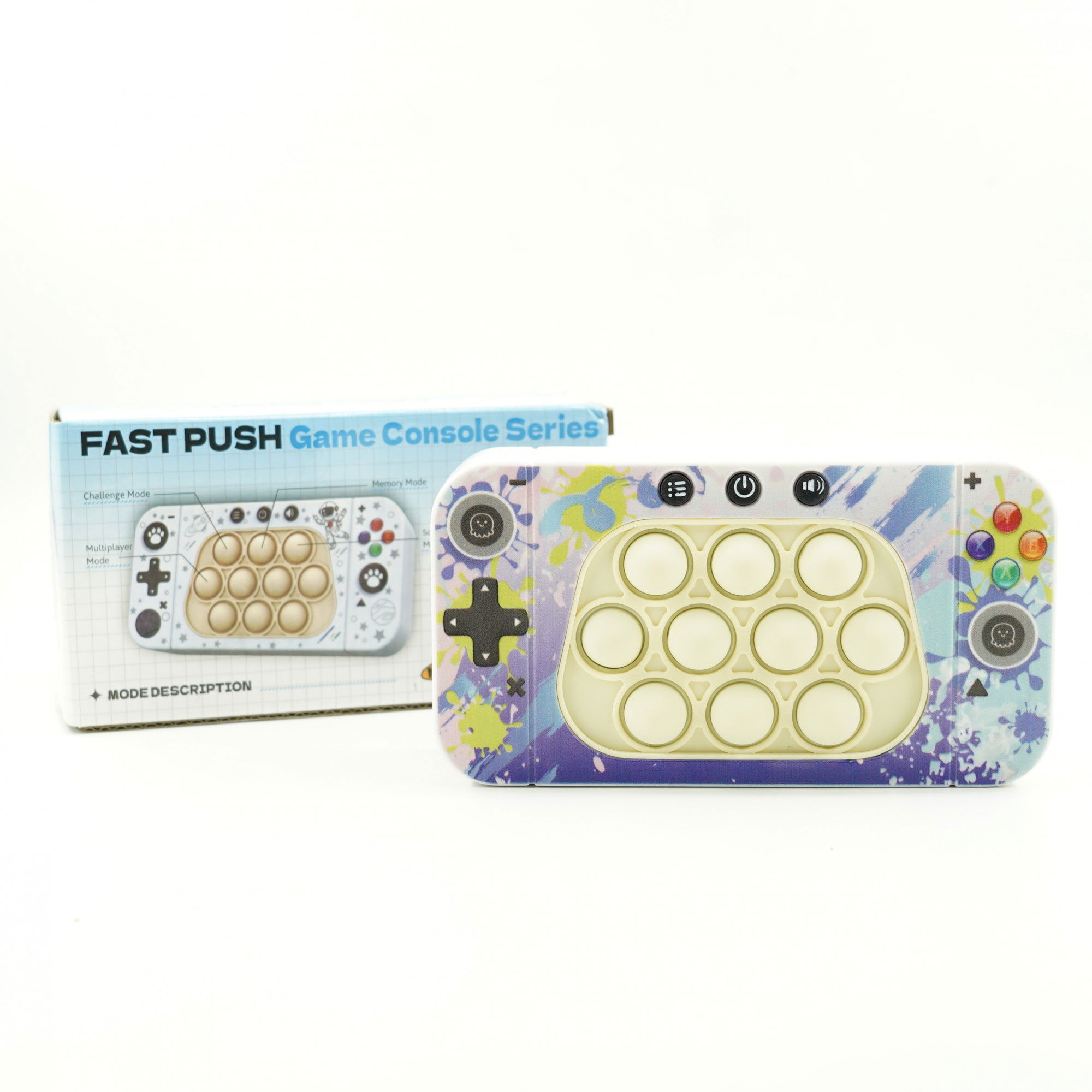 Jucarie interactiva tip consola pentru copii Flippy, speed push whack-a-mole, joc de viteza pop it, material ABS/silicon, cu nivele, sunete si lumini, 15.5 x 7.6 x 5.3 cm, model culori, multicolor [4]