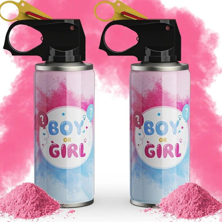 Spray Gender Reveal, Flippy, 260 ml, din Amidon de Porumb, Dezvaluire Gen Bebelusi, Roz [3]