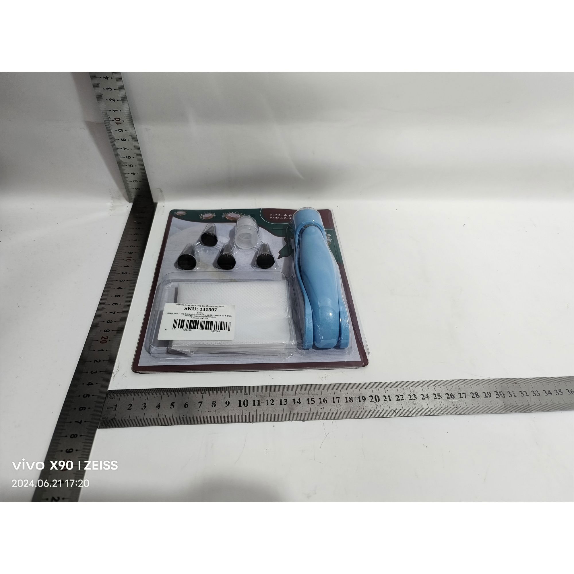 Pentru casa - Set Accesorii Decorare Prajituri si Torturi, Flippy, 5 Capete pentru Modele, 21.7x18.8 cm, Ustensila Manuala pentru Ornare, Albastru