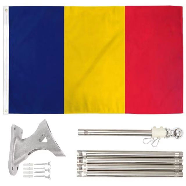 Steag Tricolor Romania, Flippy, Cu bat pentru fixare pe perete, 90 x 150 cm [3]