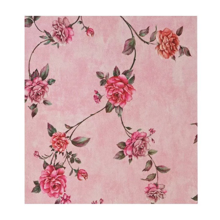 TeoMarket - Rola Autoadeziva pentru Perete, Flippy, din Panza, 10 m, Rezistenta la Umezeala, 2.5 mm Grosime, Model Trandafiri, Roz