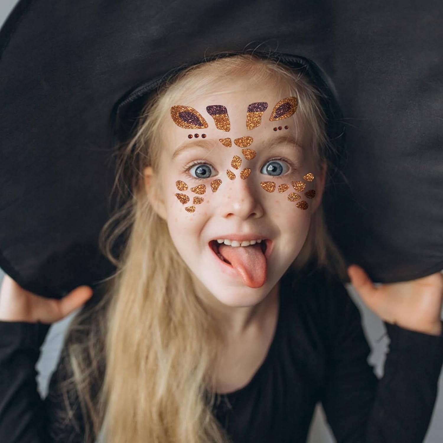 Sticker Temporar pentru Fata, Flippy, pentru Machiaj, Face Art, Halloween, Teatru, Model Girafa, Galben [3]