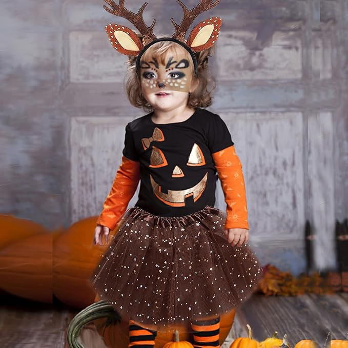 Costume si Deghizare - Sticker Temporar pentru Fata, Flippy, pentru Machiaj, Face Art, Halloween, Teatru, Model Caprioara, Maro