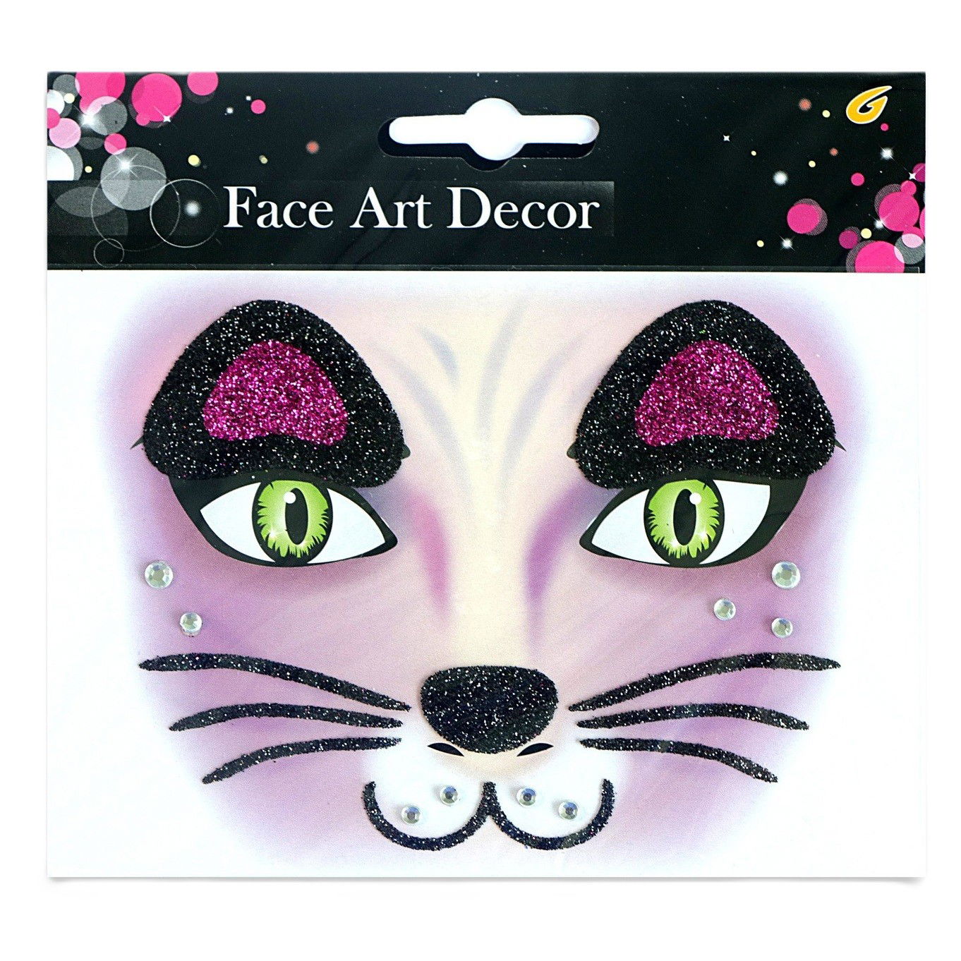 Costume si Deghizare - Sticker Temporar pentru Fata, Flippy, pentru Machiaj, Face Art, Halloween, Teatru, Model Pisica, Mov