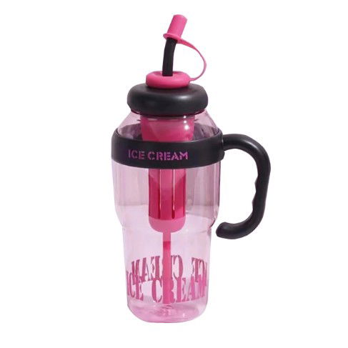 Sticla de Apa, Flippy, Termica, Mentinere 6 Ore, 1400 mL, cu Pai si Capac, PP si Silicon, cu Maner Negru, 25.5x7.5 cm, Roz [7]