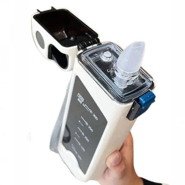 Sticla de Apa pentru Sport, Flippy, 350 ml, cu Pai si Capac, 23x7x4.4 cm, Buton de Blocare, din PC, Alb [7]