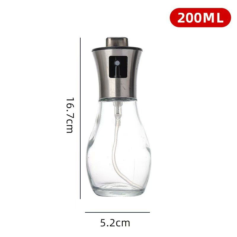 Organizatoare si Depozitare Bucatarie - Sticla de ulei cu Pulverizator, Flippy, Sticla pentru Lichide de Bucatarie, Otet, Sos, 16.7 x 5.2 cm, Volum 200 ml, Gri