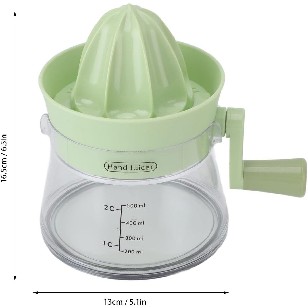 Storcator de Citrice Manual, Flippy, Rezistente, Usor de Folosit si Depozitat, Durabil, Calitativ, 16.5x13cm, Transparent/ Verde [10]