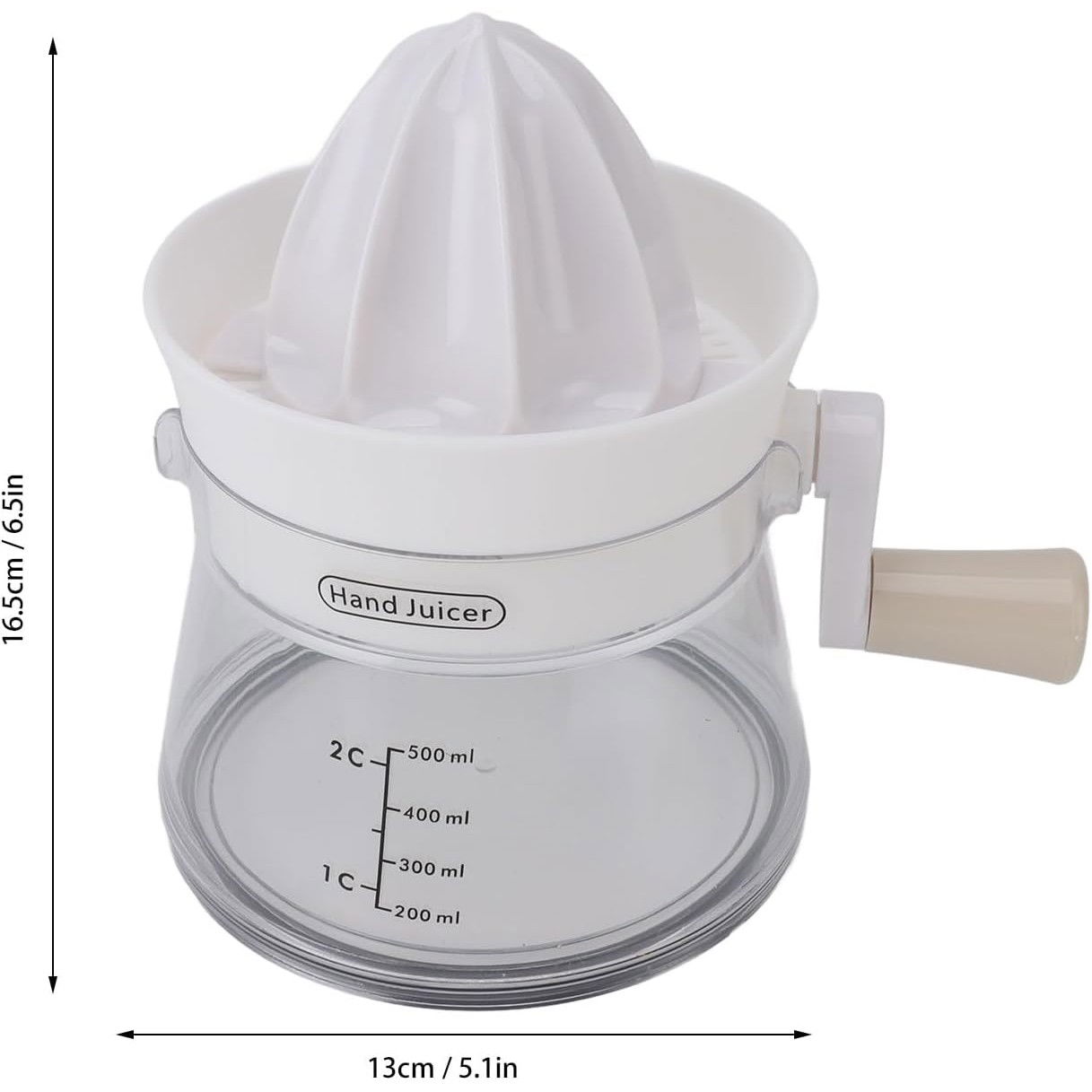 Storcator de Citrice Manual, Flippy, Rezistente, Usor de Folosit si Depozitat, Durabil, Calitativ, 16.5x13cm, Transparent/ Alb [9]