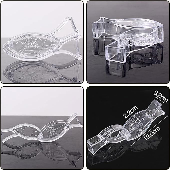 Storcator de Citrice Manual, Flippy, Rezistente, Usor de Folosit si Depozitat, Durabil, Calitativ, 12x5.2 cm, Model Peste, Transparent [4]