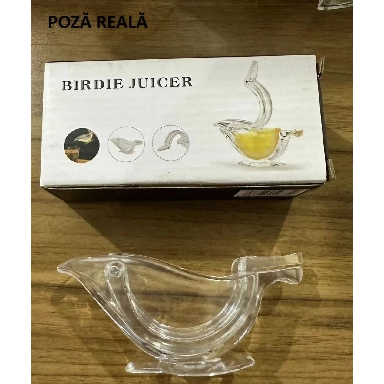 Storcator de Citrice Manual, Flippy, Rezistente, Usor de Folosit si Depozitat, Durabil, Calitativ, 12x5cm, Model Pasare, Transparent [7]