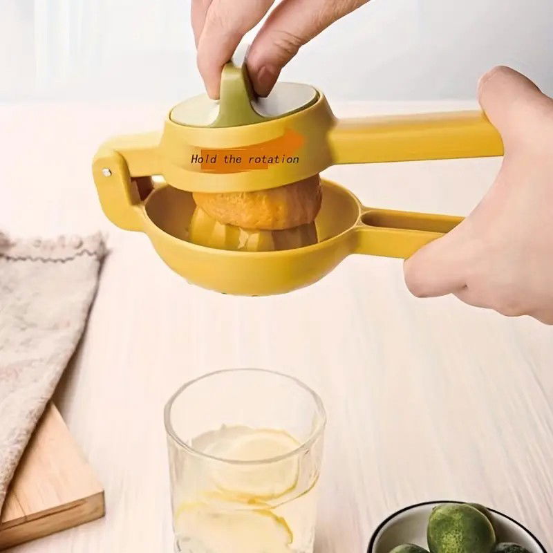 Pentru casa - Storcator manual citrice, Flippy, pentru lamai, portocale, cu actiune dubla, usor de utilizat, material ABS rezistent, 8x10x22 cm, Galben