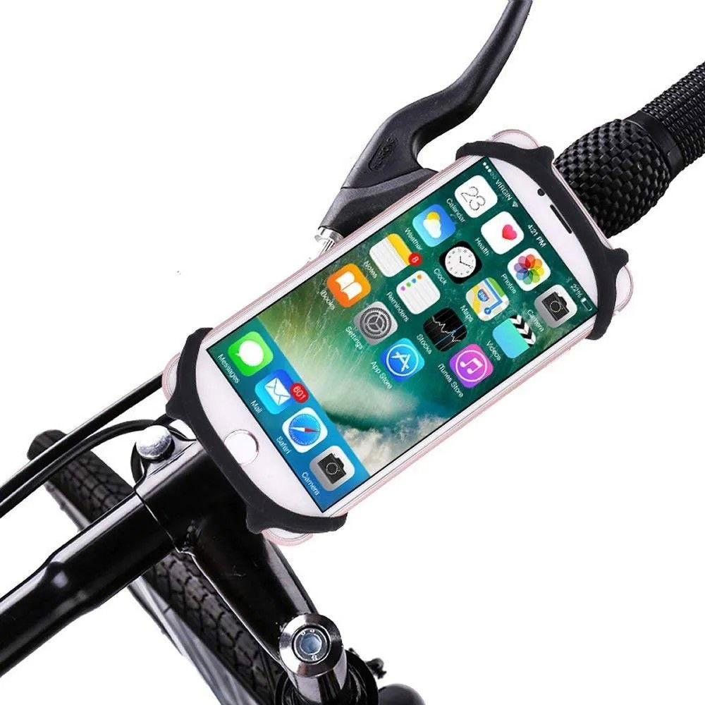 Suport Telefon pentru Bicicleta, Motocicleta, Trotineta, din Silicon 4-7 inch, Negru [1]