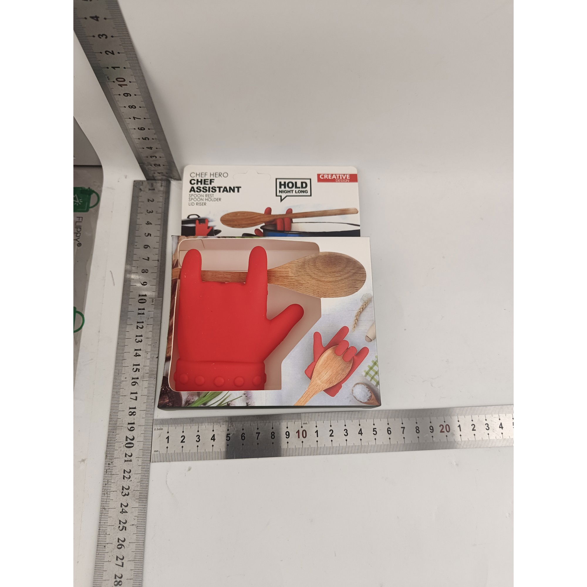 Suport Capac Anti- Varsare, Suport Lingura pentru Oala, Flippy, Model in Forma de Deget, din Silicon, Rosu [9]