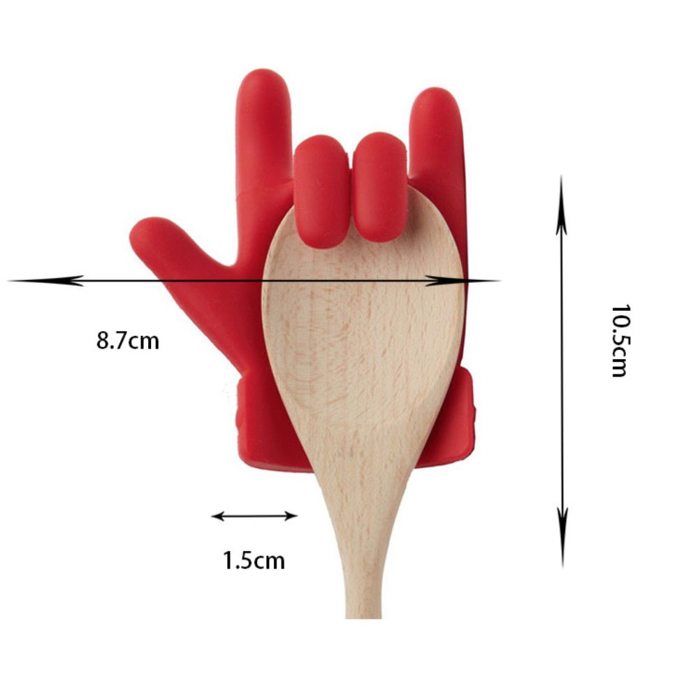 Suport Capac Anti- Varsare, Suport Lingura pentru Oala, Flippy, Model in Forma de Deget, din Silicon, Rosu [3]