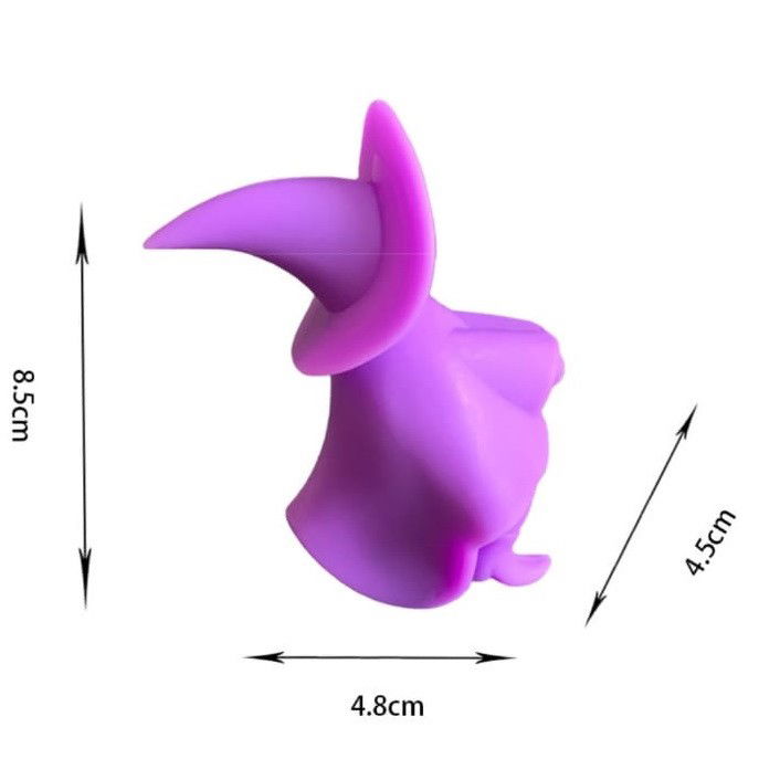 Suport Capac Anti-Varsare, Suport Lingura pentru Oala, Flippy, Model Vrajitoare, din Silicon, Mov [3]