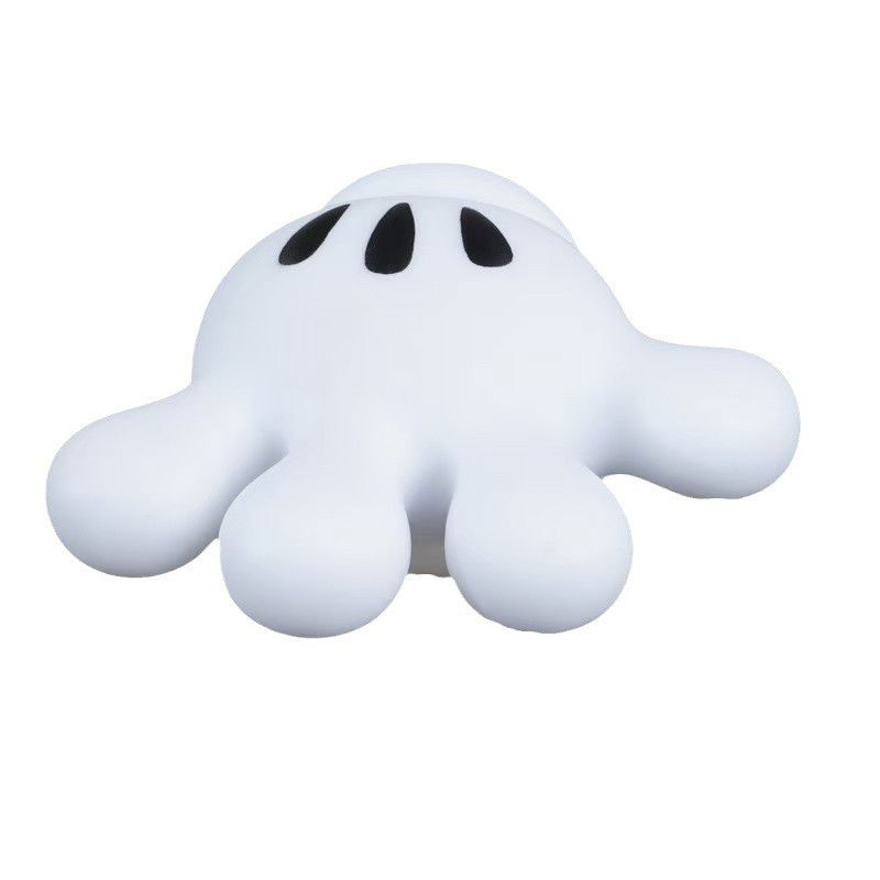 Pentru casa - Suport de Baie, Flippy, Multifunctional, pentru Periute/Cabluri, din PVC, cu Ventuza, Model Manusa Mickey Mouse, 7 x 6.5 cm, Alb