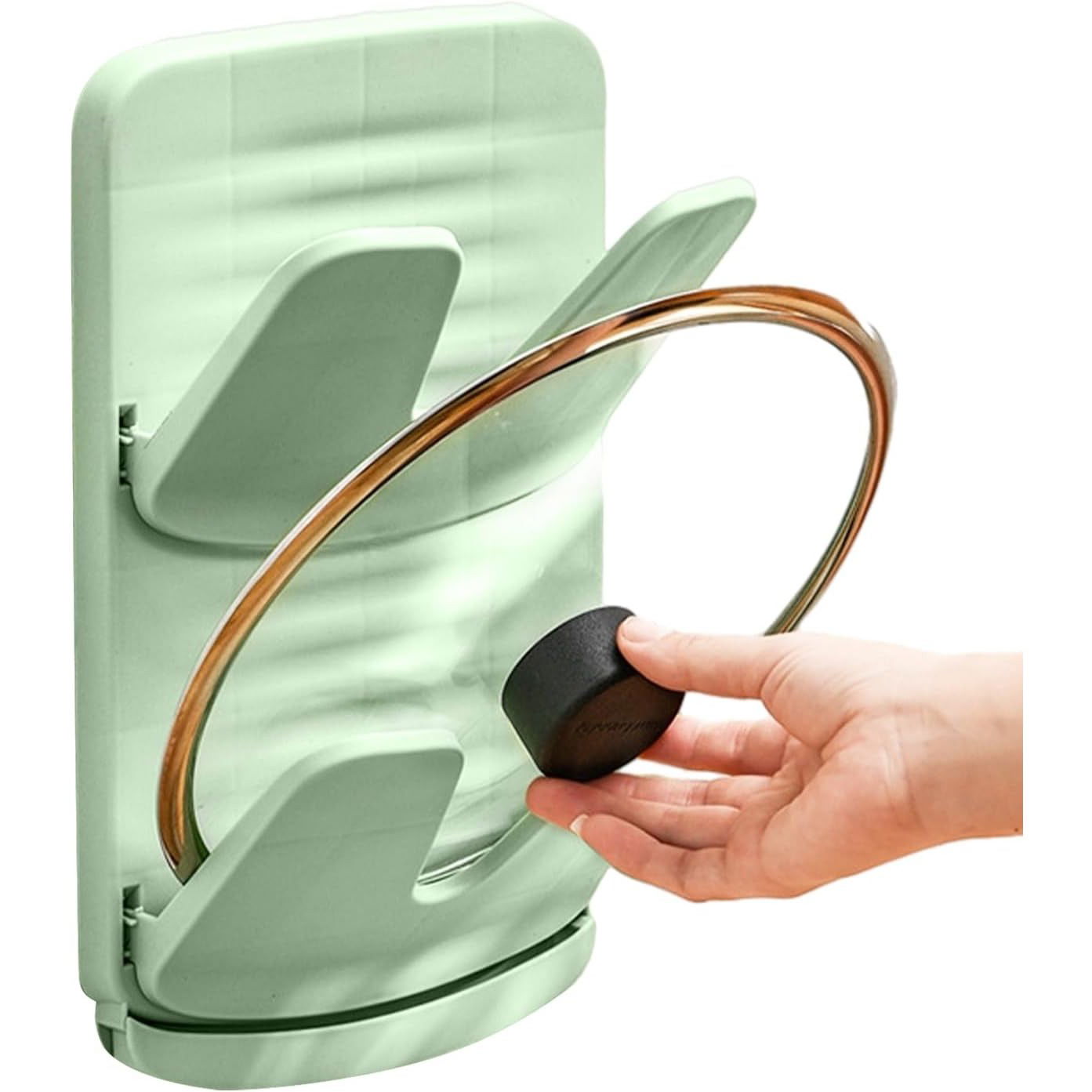 Pentru casa - Suport de Bucatarie, Flippy, pentru Capace/Tocatoare, din Plastic, Colectare Apa Scursa, Montare fara Perfoarare, 33.3 x 20.7 x 3.5 cm, Verde