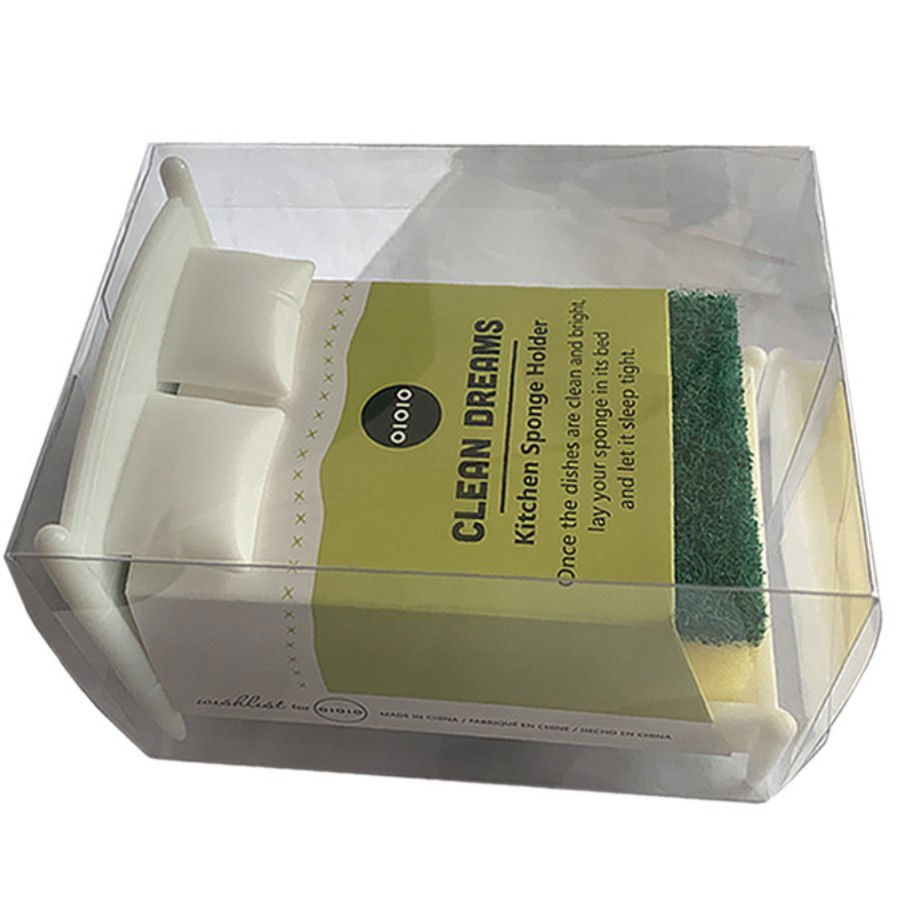 Pentru casa - Suport de Scurgere, Flippy, pentru Burete/Sarma, Model Pat, Alb