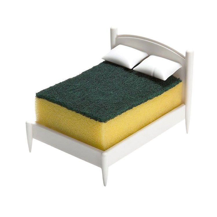 Pentru casa - Suport de Scurgere, Flippy, pentru Burete/Sarma, Model Pat, Alb