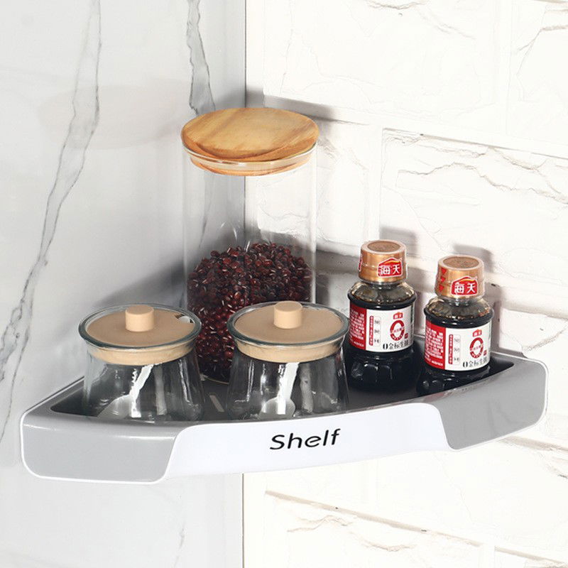 Suport Depozitare, Flippy, din Plastic, Montare fara Perforatii, pentru Baie/Bucatarie, 28 x 39 x 4.5 cm, Gri [4]