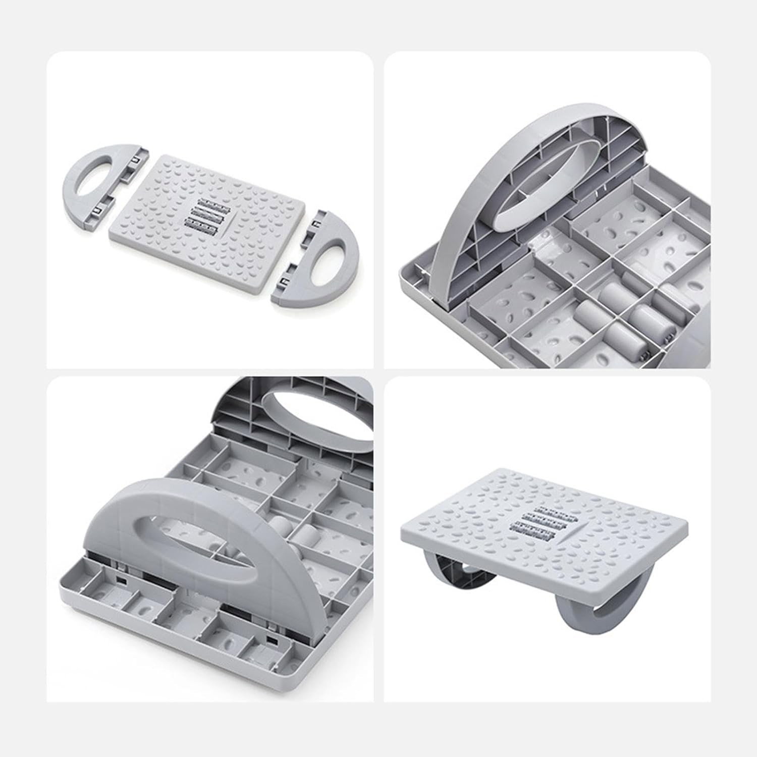Suport Ergonimic pentru Picioare, Flippy, Plastic, cu Role de Masaj pentru Talpi, pentru Birou, Usor de Transportat, Detasabil, 33.5x24x12 cm, Gri [6]