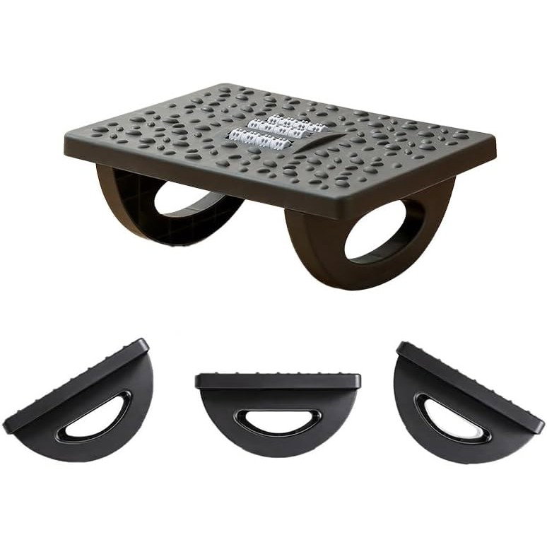 Suport Ergonimic pentru Picioare, Flippy, Plastic, cu Role de Masaj pentru Talpi, pentru Birou, Usor de Transportat, Detasabil, 33.5x24x12 cm, Negru [9]