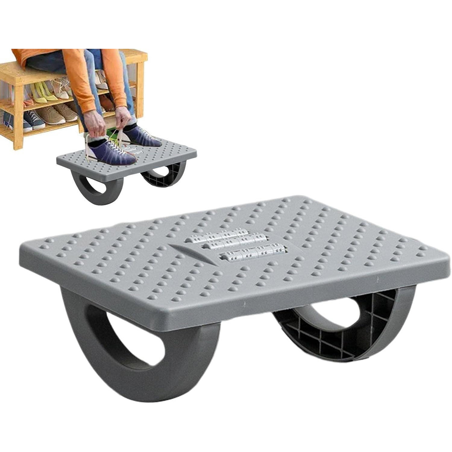 Suport Ergonimic pentru Picioare, Flippy, Plastic, cu Role de Masaj pentru Talpi, pentru Birou, Usor de Transportat, Detasabil, 33.5x24x12 cm, Gri [3]