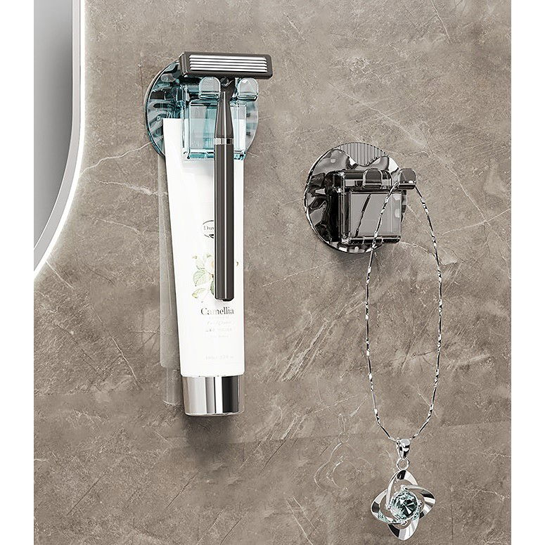 Suport Multifunctional 2 in 1, Pahar si Suport pentru Periuta de Dinti, Flippy, Plastic, Dimensiune: 10.4 x 7.3 x 7.3 cm, Roz [7]