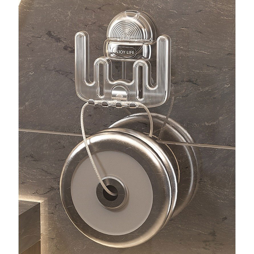 Suport Multifunctional Dublu, Pahar si Suport pentru Periuta de Dinti, Flippy, Plastic, 11 cm x 11.5 cm, Transparent [9]