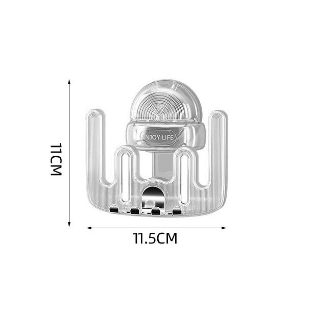 Suport Multifunctional Dublu, Pahar si Suport pentru Periuta de Dinti, Flippy, Plastic, 11 cm x 11.5 cm, Transparent [8]