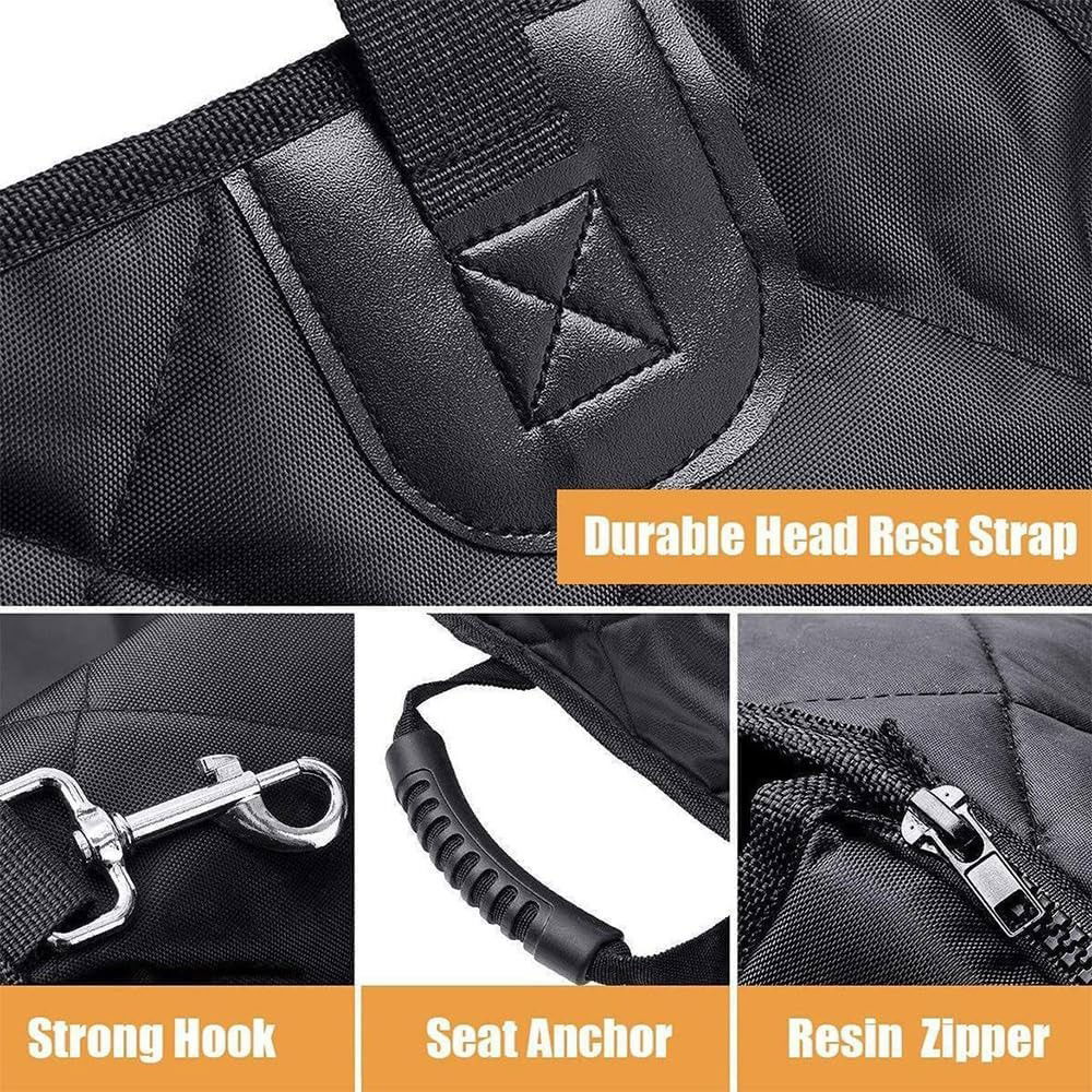 Suport pentru Animalele de Companie, Flippy, pentru Masina, cu Prindere de Scaun si Centura de Siguranta, 45x43x60cm, Gri [4]