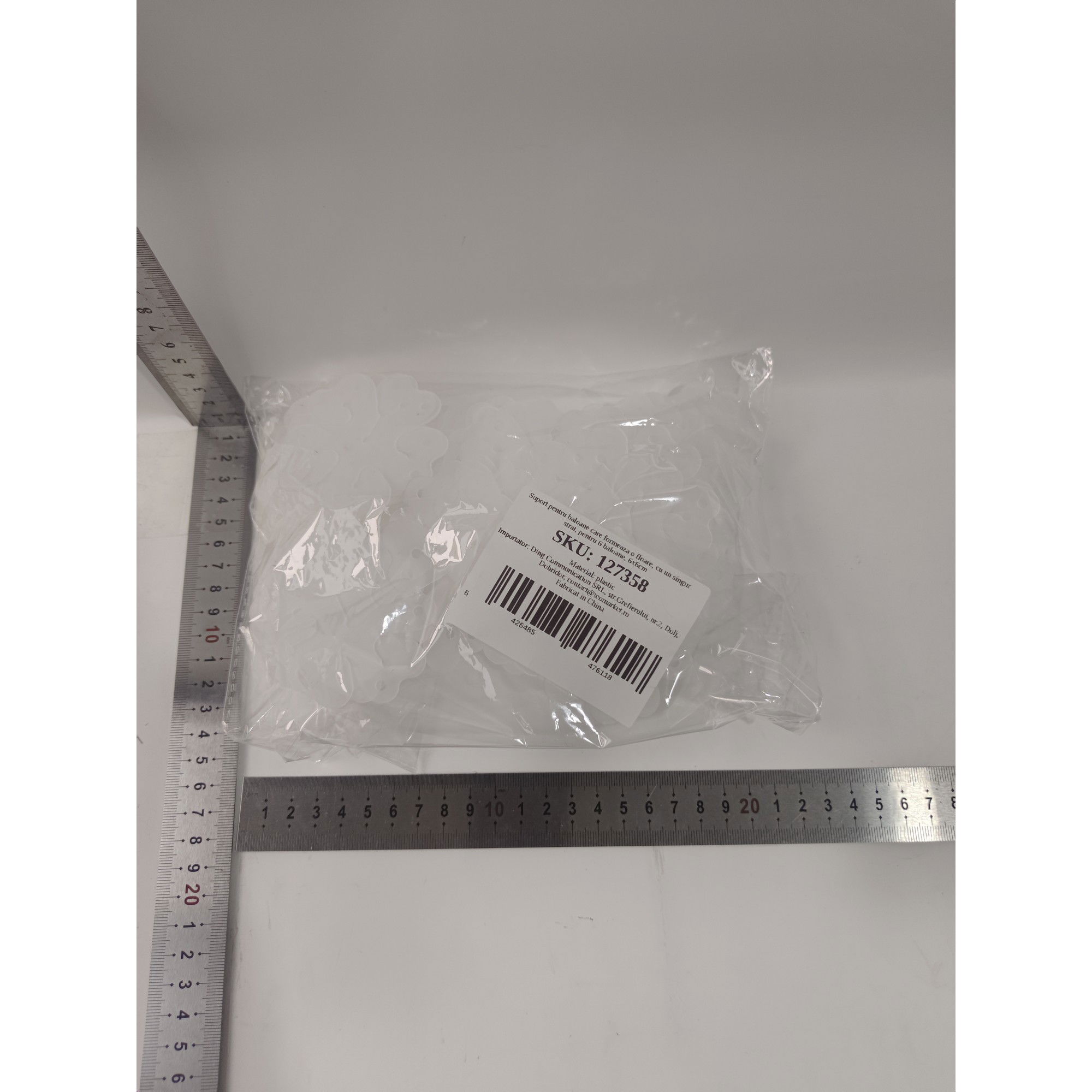 Petrecere - Suport pentru Baloane, Flippy, care Formeaza o Floare, cu Un Singur Strat, pentru 6 Baloane, 6x6cm, 2.7g