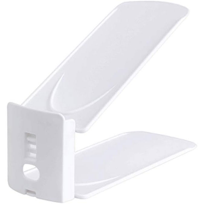 Organizatoare incaltaminte si imbracaminte - Suport pentru Pantofi, Flippy, din Plastic, Reglabil, 2 Niveluri, 27 x 10 x 20 cm, Alb