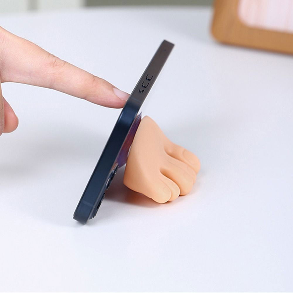 Suport de Baie, Flippy, Multifunctional, pentru Periute/Cabluri, din PVC, cu Ventuza, Model Picior, 4 x 6.5 cm, Crem [4]