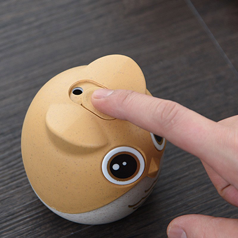 Suport pentru Scobitori, Flippy, Model Bufnita, Multifunctional, 8.3x7.8 cm, Portocaliu [13]