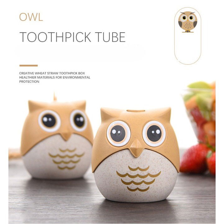 Suport pentru Scobitori, Flippy, Model Bufnita, Multifunctional, 8.3x7.8 cm, Portocaliu [6]