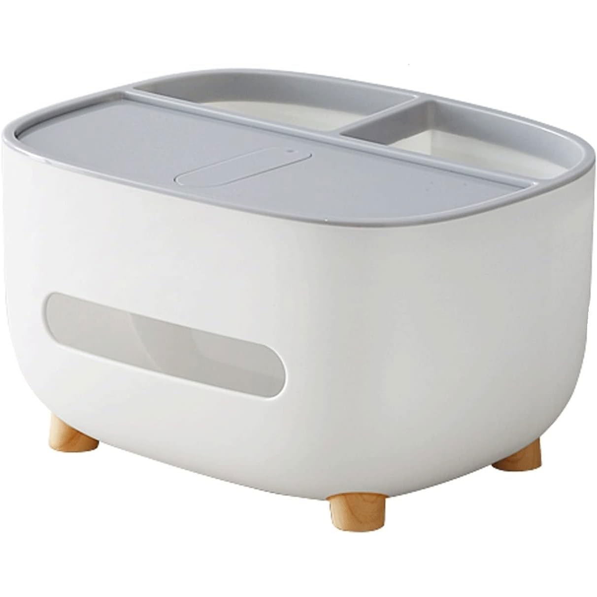 Pentru casa - Suport pentru Servetele, Flippy, Cutie Multifunctionala, Design Minimalist, ABS, cu Suport pentru Obiectele Personale, pentru Birou, 21x12x12 cm, Gri