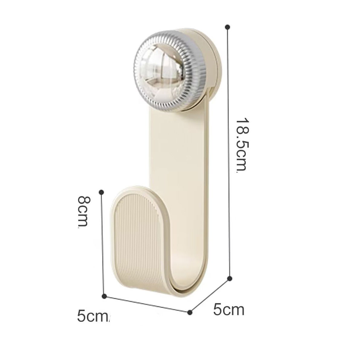 Suport pentru Capace Vase, Flippy, Suport de Depozitare pentru Capacul Oalei in Bucatarie, cu Ventuza, Usor de Montat pe Perete, 19 x 6 x 5 cm, Alb Crem [2]