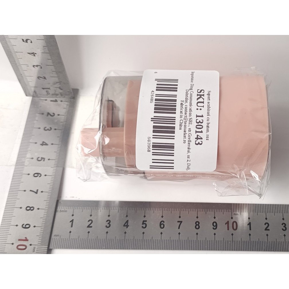 Suport Scobitori, Flippy, Automat, cu Buton si Capac, din PP, 9.5x6 cm, Roz [4]