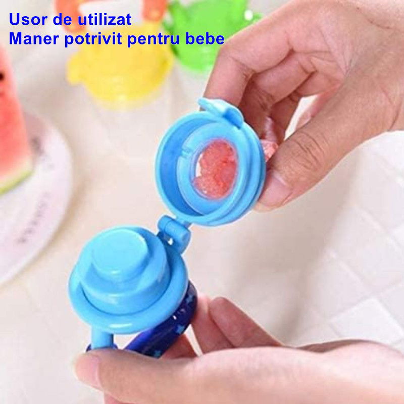 Articole Diverse copii - Suzeta pentru diversificarea alimentatiei/dentitie Flippy, potrivit pentru fructe si piure proaspat, Albastru, fara BPA