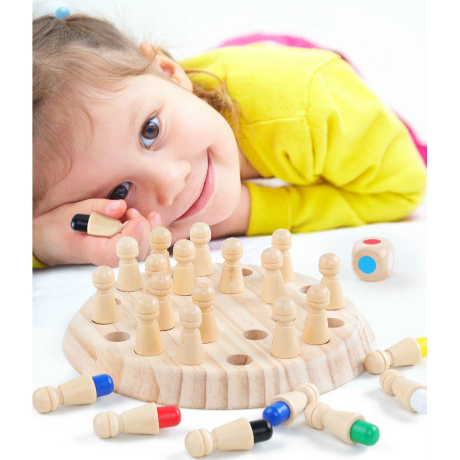 Jucarii interactive - Joc de Memorie, Flippy, pentru Toata Familia, din Lemn, Diametru Tabla de Joc 16 cm, Interactiva, +4 Ani, 6 Culori, Multicolor