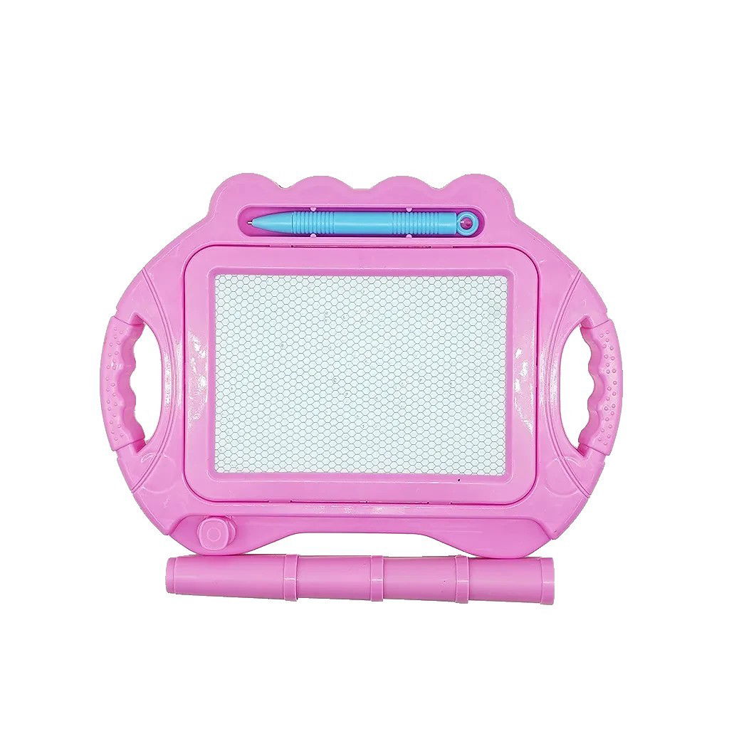 10 - 25 LEI - Tabla Magnetica pentru desen Flippy, Pix, forma dreptunghi, dimensiuni 23x17 cm, Dezvolta Creativitatea, cu picioare suport, Roz